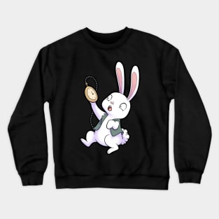 "I'm Late!" White Rabbit Alice in Wonderland Character Crewneck Sweatshirt